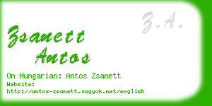 zsanett antos business card